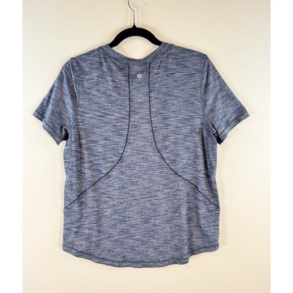 Lululemon Womens Top Gray Heather Long Distance Short Sleeve Athletic Tee Size 8 - Picture 4 of 9